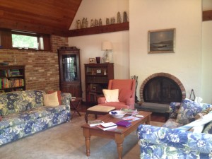 Living Room with hobbit fireplace